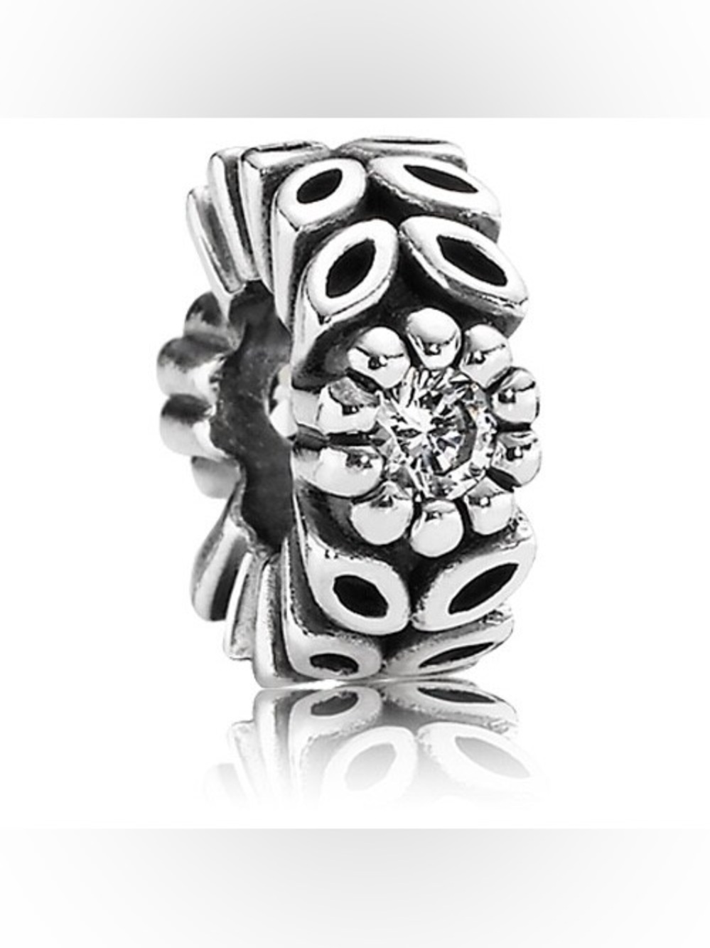 Authentic PANDORA Twice as Nice Spacer Spacer Charm 791224CZ Sterling Silver CZ